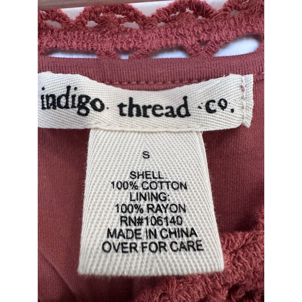 Indigo Thread Womens Small Rust Orange Floral Cro… - image 4